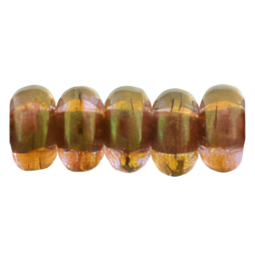Czech Rondelle 3mm Luster - Rose/Gold Topaz