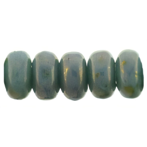 Czech Rondelle 3mm Turquoise - Bronze Picasso