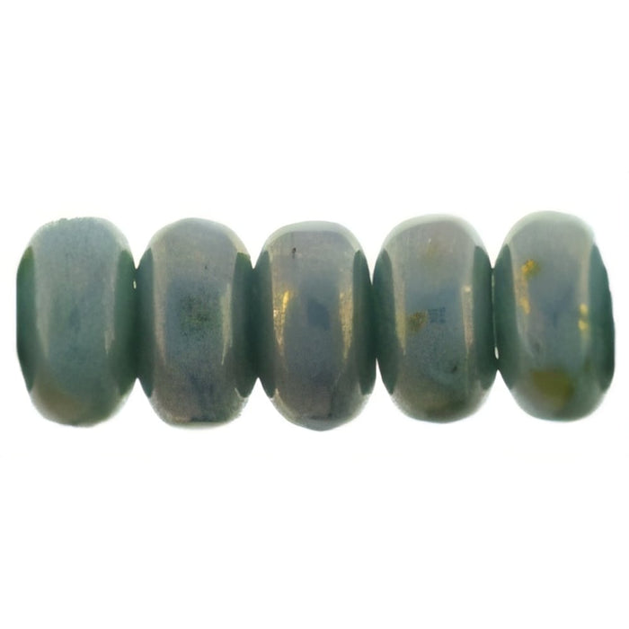 Czech Rondelle 3mm Turquoise - Bronze Picasso