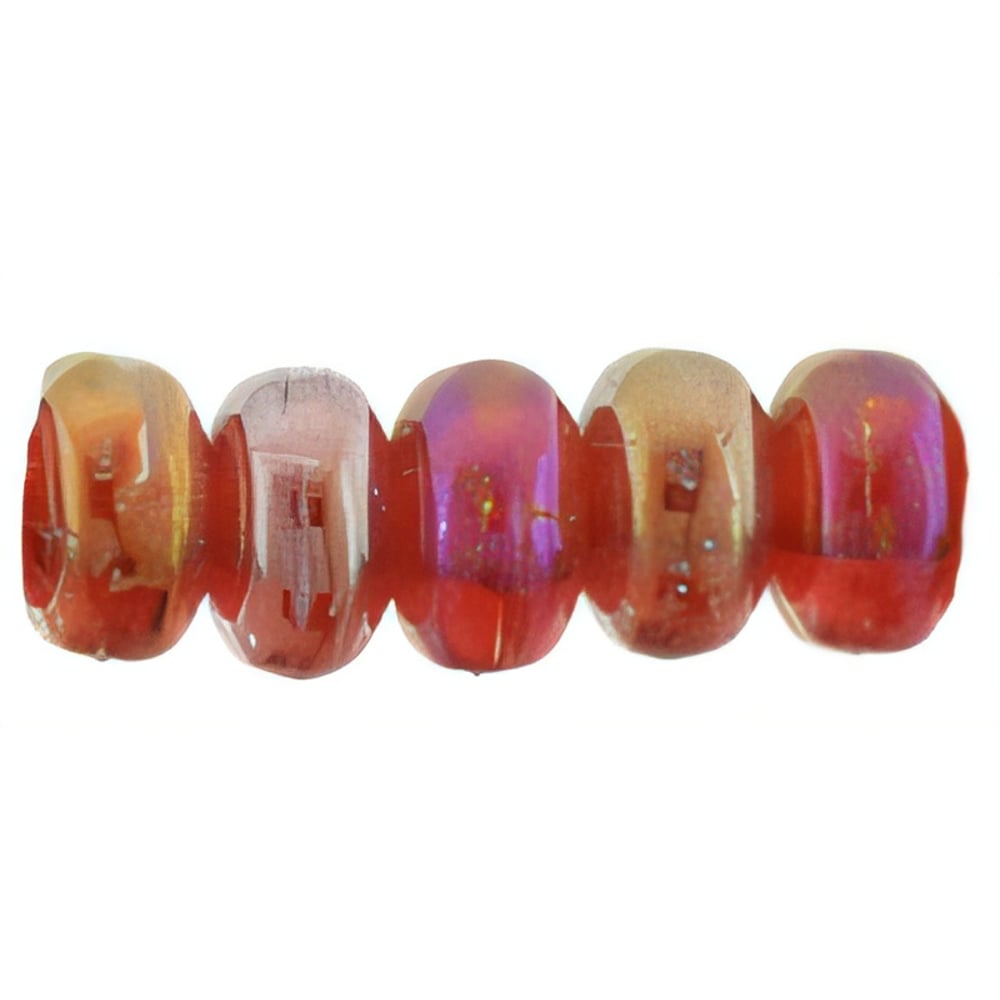 Czech Rondelle 3mm Luster Iris - Ruby
