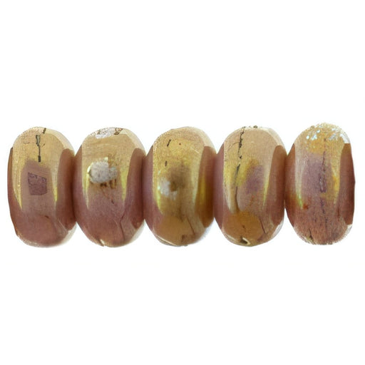 Czech Rondelle 3mm Luster - Opaque Rose/Gold Topaz