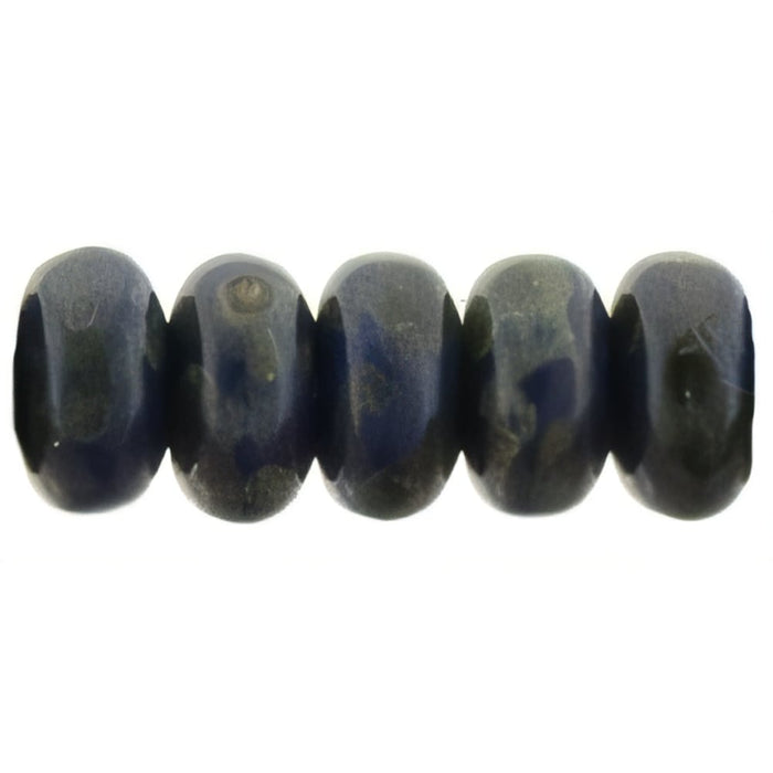 Czech Rondelle 3mm Navy Blue - Picasso