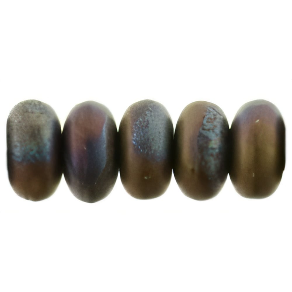 Czech Rondelle 3mm Jet - Matte Bronze Vega