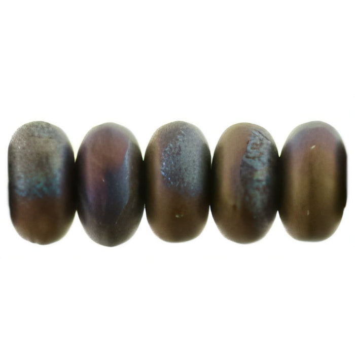 Czech Rondelle 3mm Jet - Matte Bronze Vega