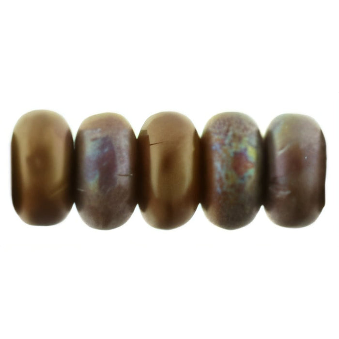 Czech Rondelle 3mm Matte - Opaque Red - Bronze Vega