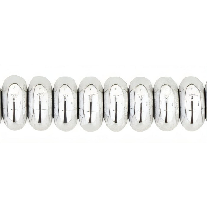 Czech Rondelle 4mm Silver