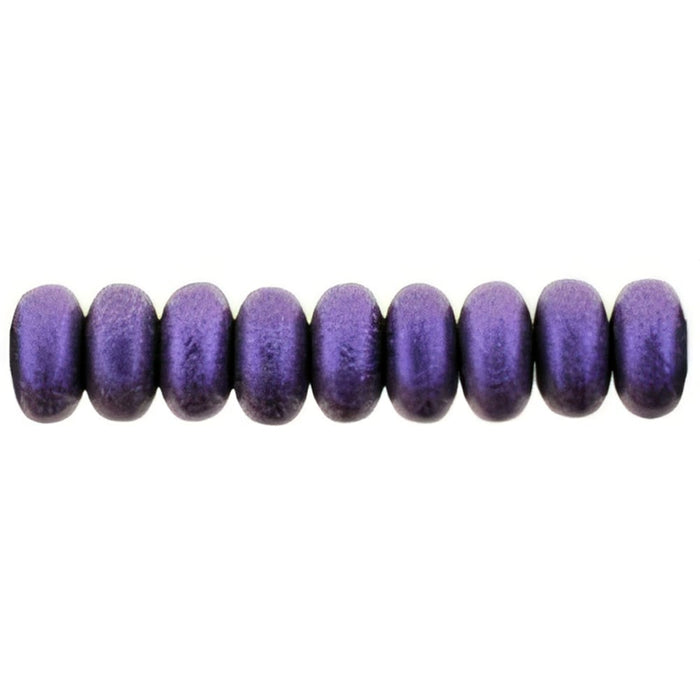 Czech Rondelle 4mm Metallic Suede - Purple