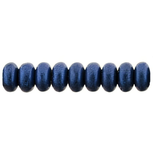 Czech Rondelle 4mm Metallic Suede - Blue