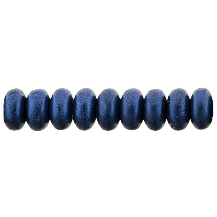 Czech Rondelle 4mm Metallic Suede - Blue