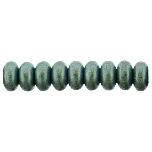 Czech Rondelle 4mm Metallic Suede - Lt Green
