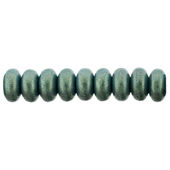Czech Rondelle 4mm Metallic Suede - Lt Green