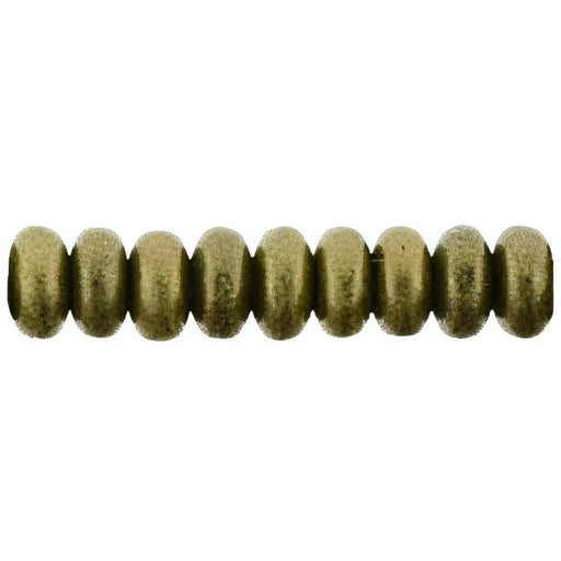 Czech Rondelle 4mm Metallic Suede - Antique Gold