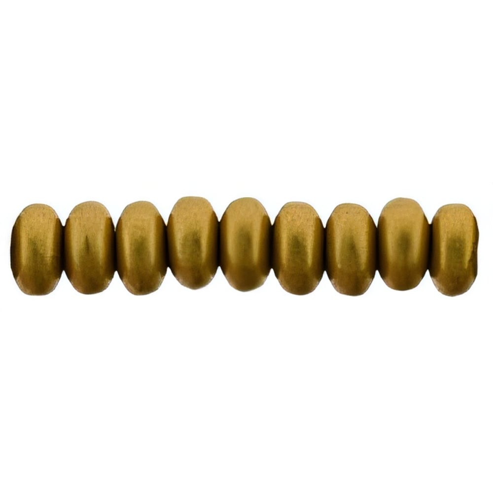 Czech Rondelle 4mm Matte - Metallic Antique Gold