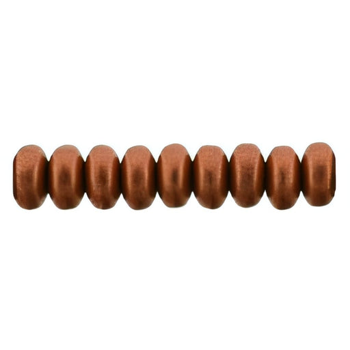 Czech Rondelle 4mm Matte - Metallic Antique Copper