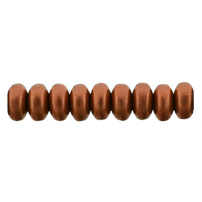 Czech Rondelle 4mm Matte - Metallic Antique Copper