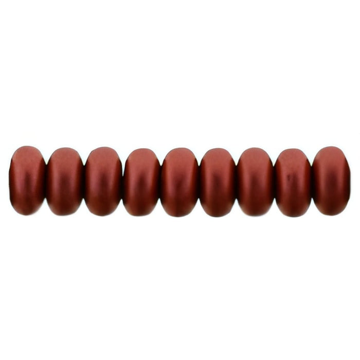 Czech Rondelle 4mm Matte - Metallic Lava