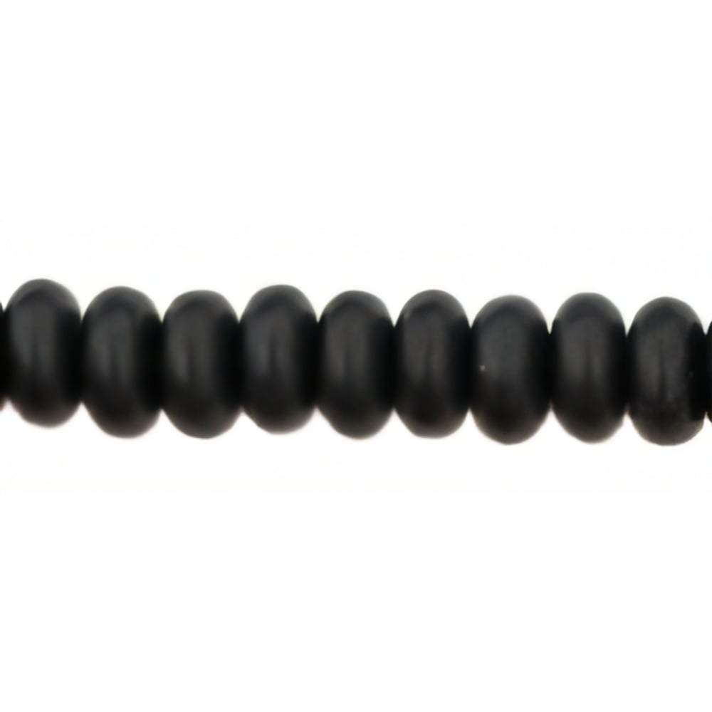Czech Rondelle 4mm Matte - Jet