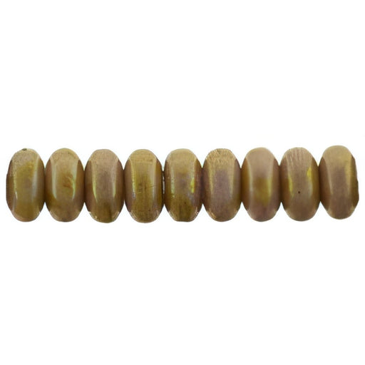 Czech Rondelle 4mm Luster - Opaque Rose/Gold Topaz