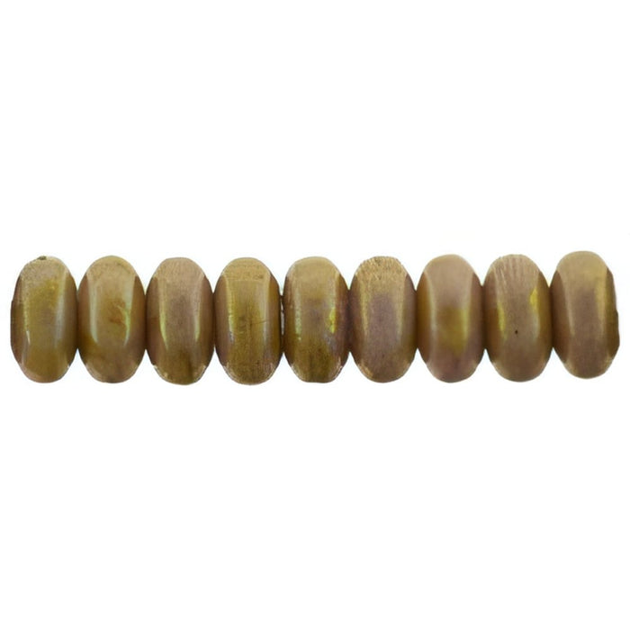 Czech Rondelle 4mm Luster - Opaque Rose/Gold Topaz
