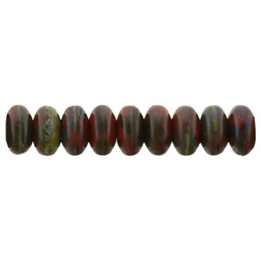 Czech Rondelle 4mm Opaque Red - Picasso