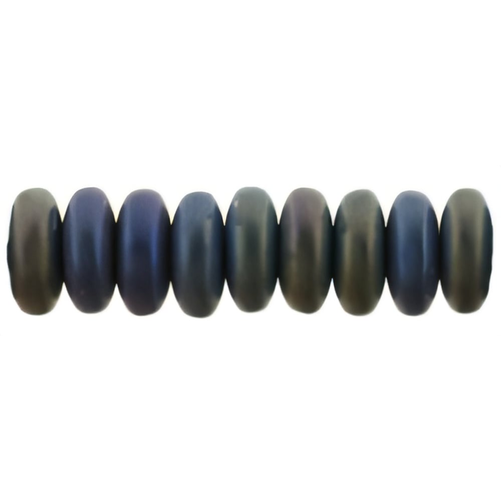 Czech Rondelle 6mm Matte - Iris - Blue (50pcs)
