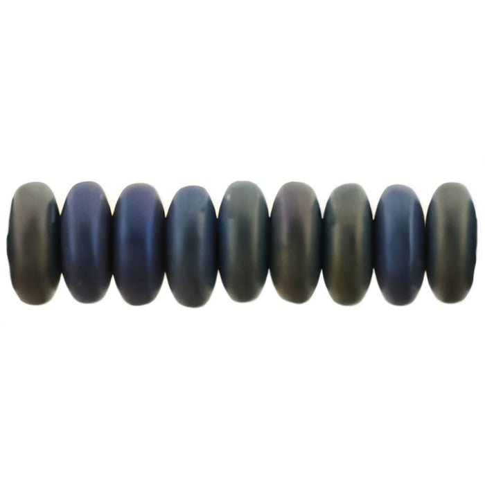 Czech Rondelle 6mm Matte - Iris - Blue (50pcs)