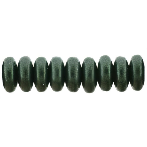 Czech Rondelle 6mm Metallic Suede - Dk Forest (50pcs)