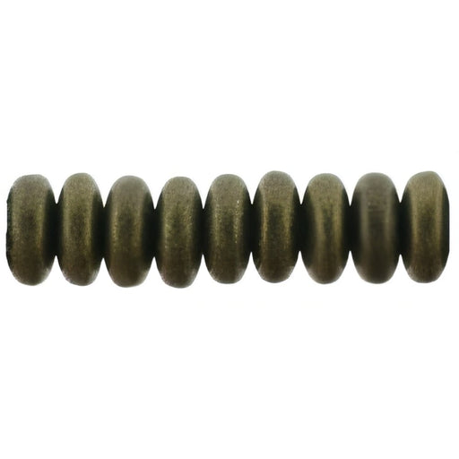 Czech Rondelle 6mm Metallic Suede - Dk Green (50pcs)