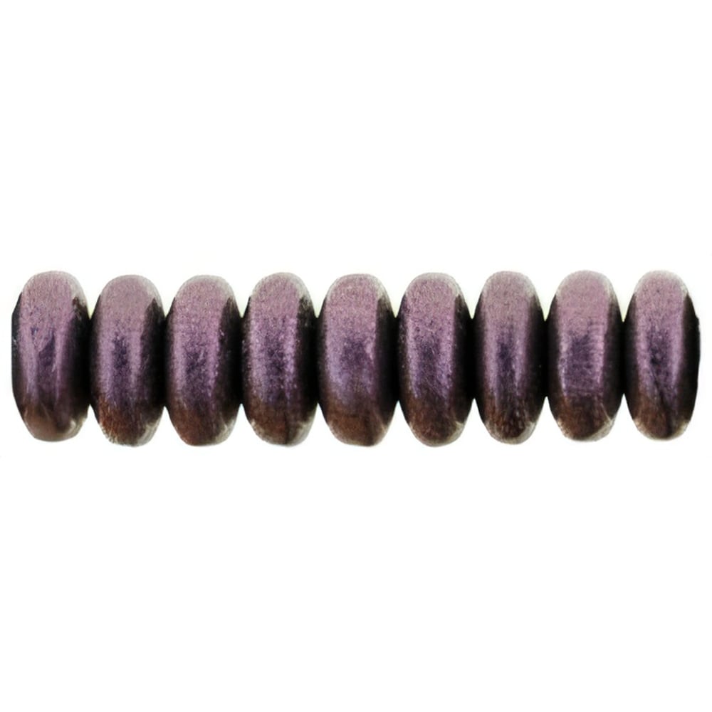Czech Rondelle 6mm Metallic Suede - Pink (50pcs)