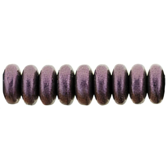 Czech Rondelle 6mm Metallic Suede - Pink (50pcs)