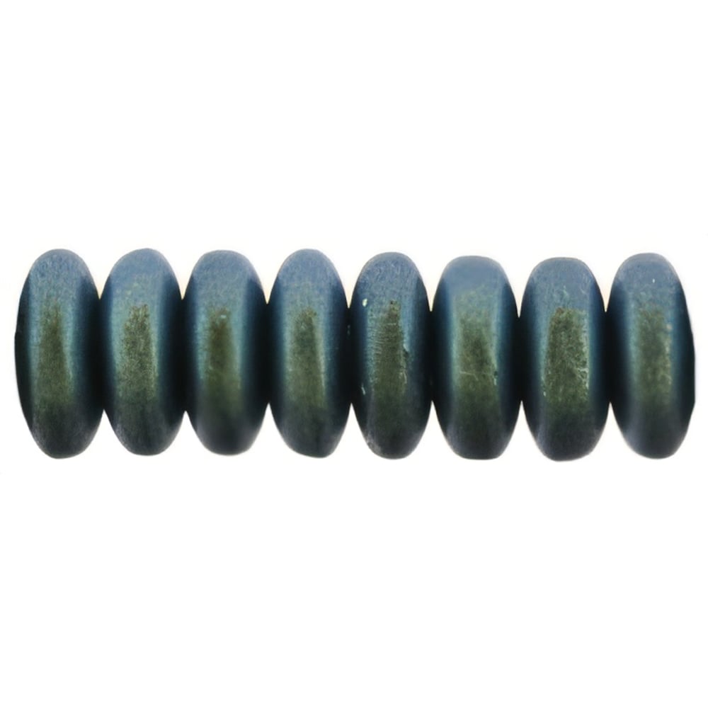 Czech Rondelle 6mm Polychrome - Aqua Teal (50pcs)