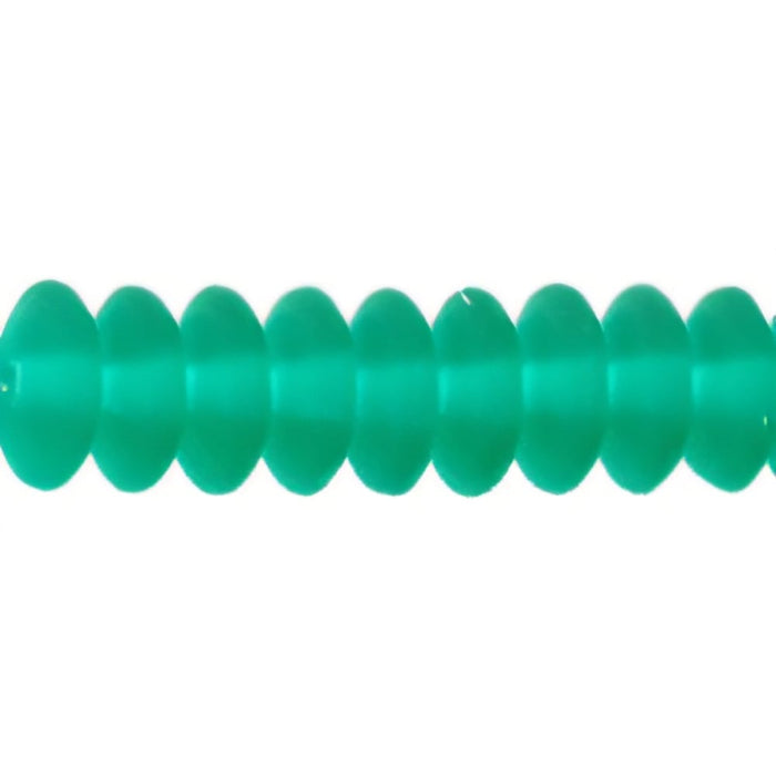 Czech Rondelle 6mm Matte - Emerald (50pcs)