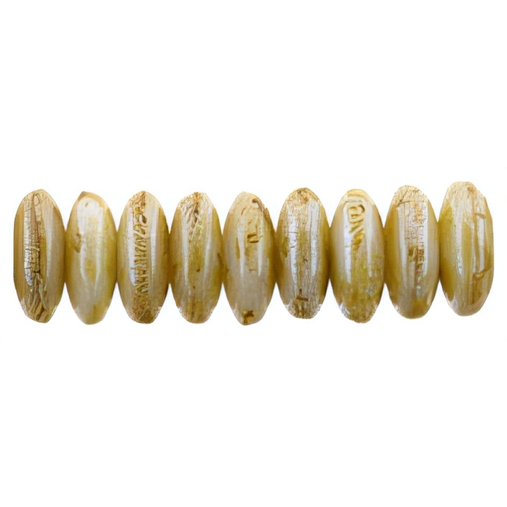 Czech Rondelle 6mm Opaque Luster - Picasso (50pcs)