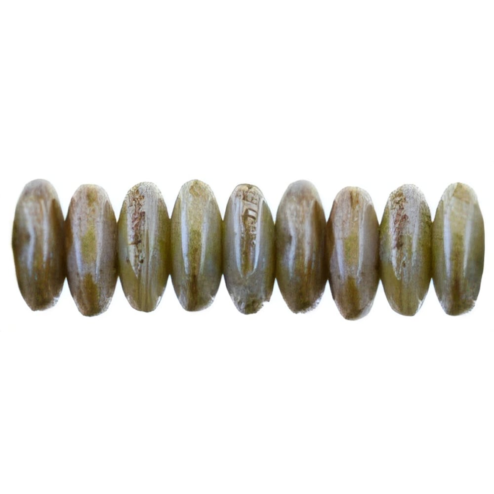 Czech Rondelle 6mm Luster - Opaque Green (50pcs)