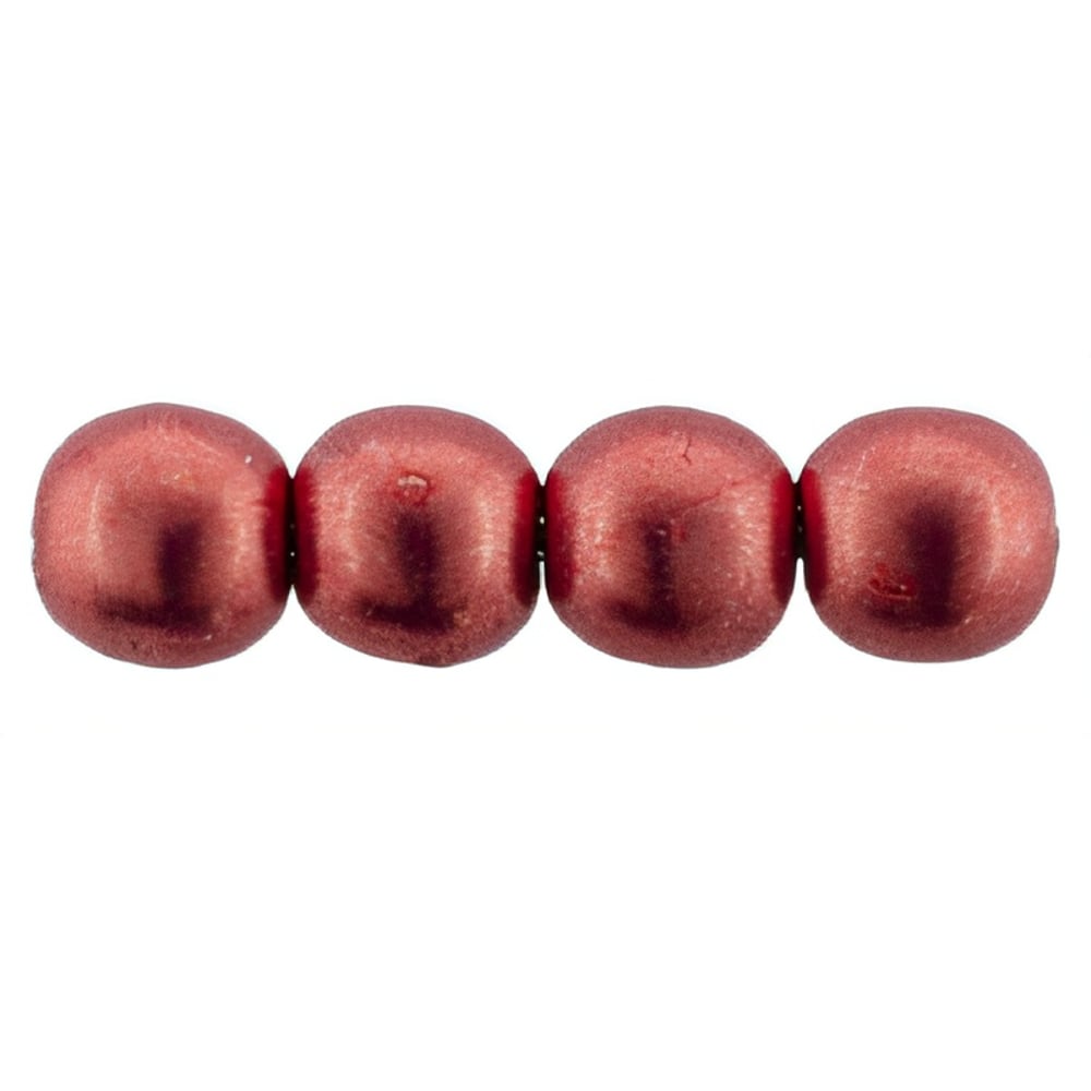 Czech Round Beads 2mm ColorTrends: Sueded Gold Samba Red