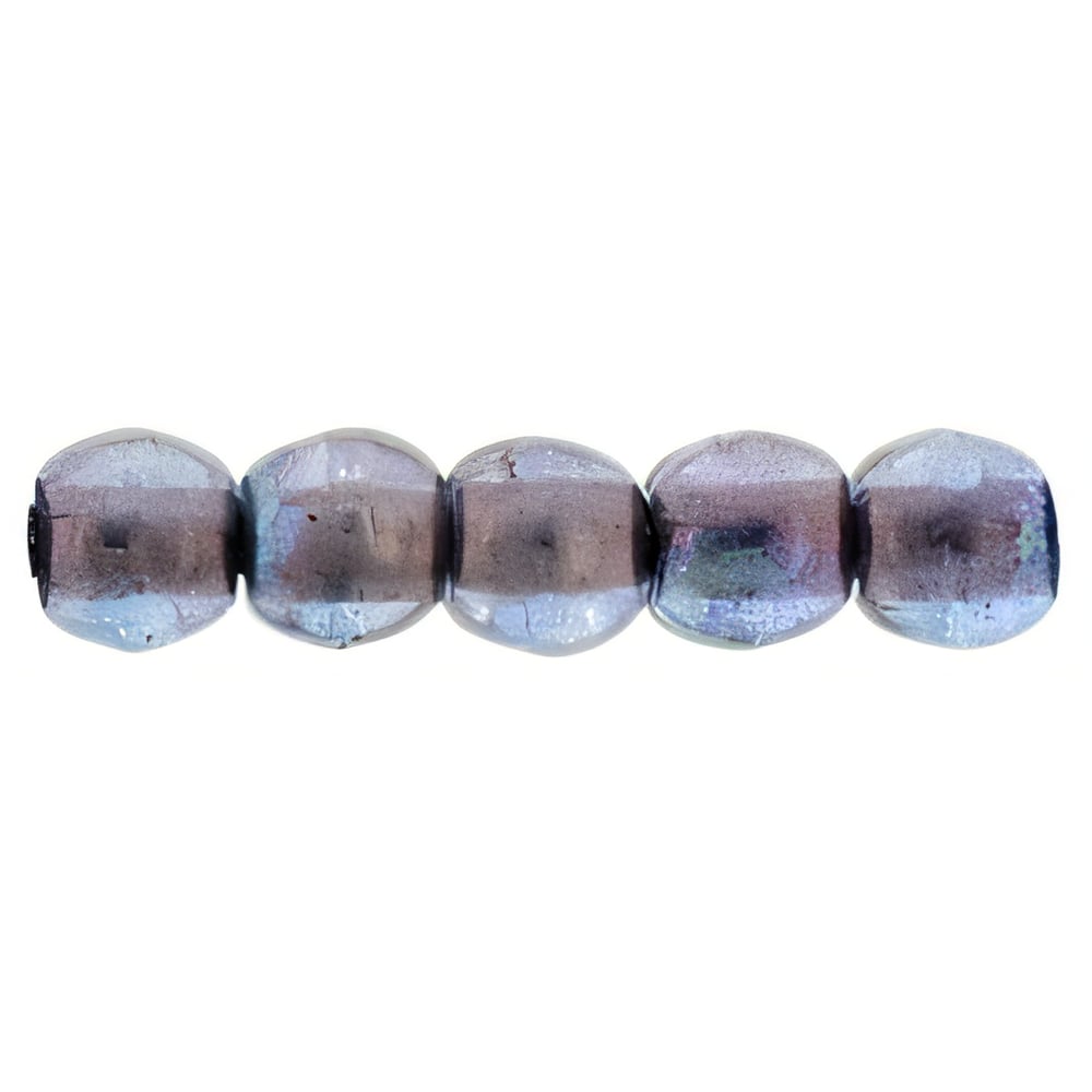 Czech Round Beads 2mm Luster - Transparent Denim Blue