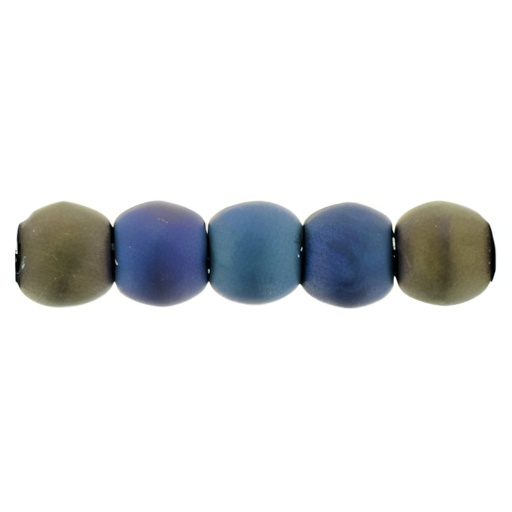 Czech Round Beads 2mm Matte - Iris - Blue