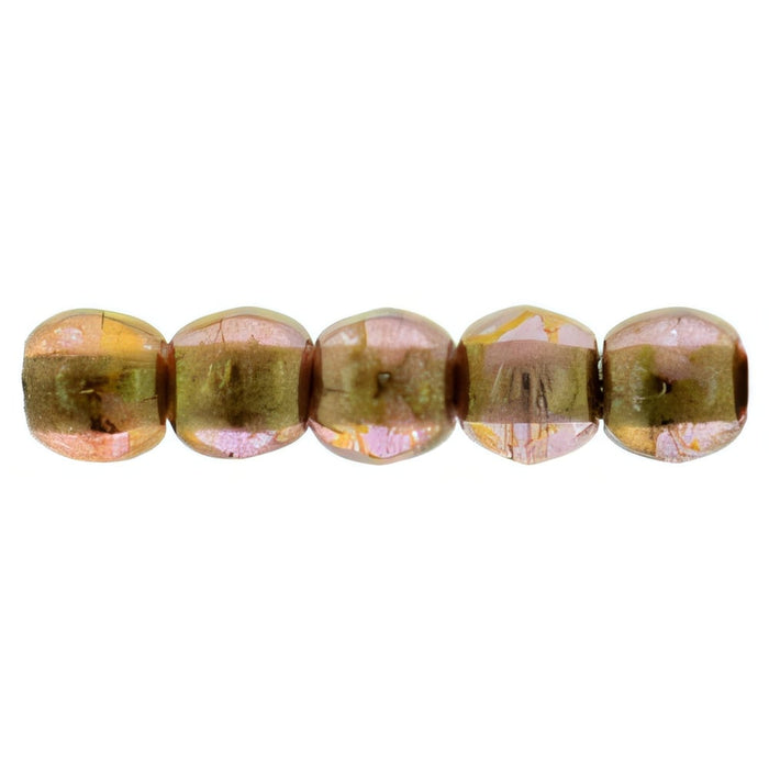 Czech Round Beads 2mm Luster - Rose/Gold Topaz