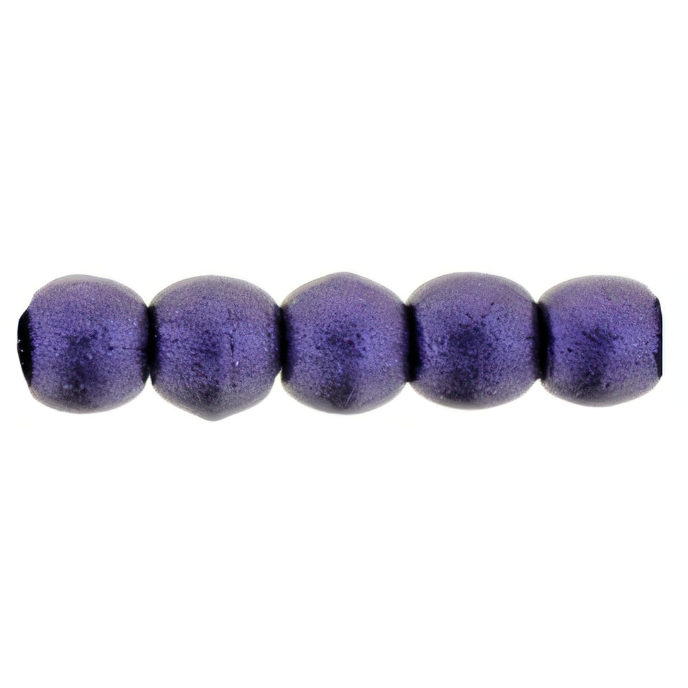 Czech Round Beads 2mm Metallic Suede - Purple