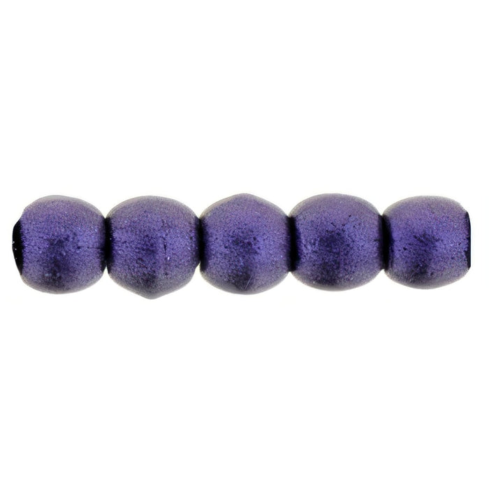 Czech Round Beads 2mm Metallic Suede - Purple