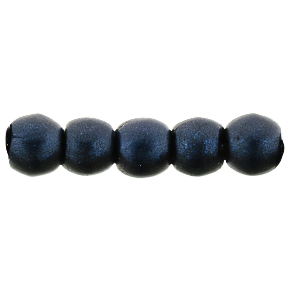 Czech Round Beads 2mm Metallic Suede - Dk Blue