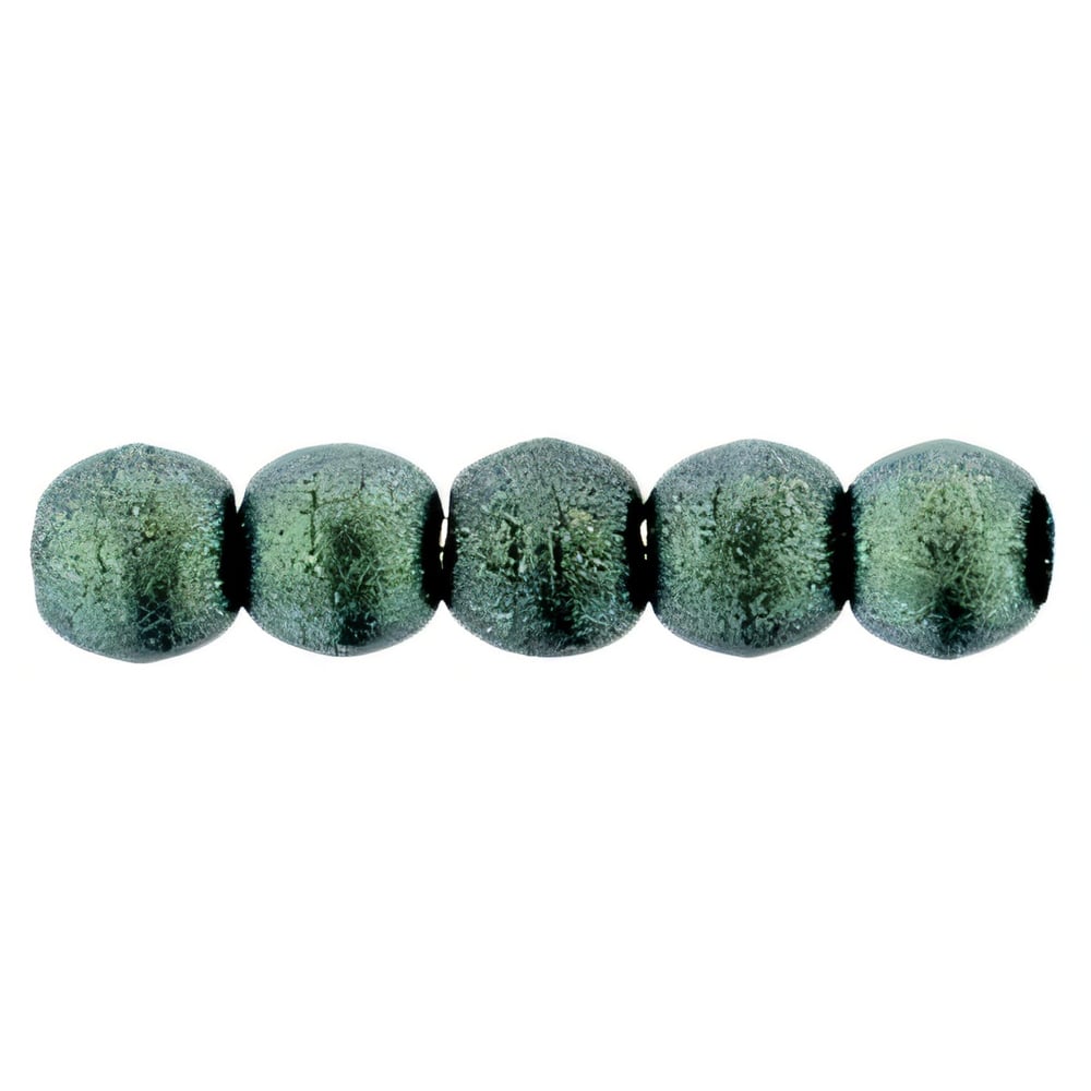 Czech Round Beads 2mm Metallic Suede - Lt Green