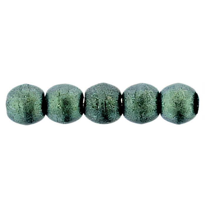 Czech Round Beads 2mm Metallic Suede - Lt Green