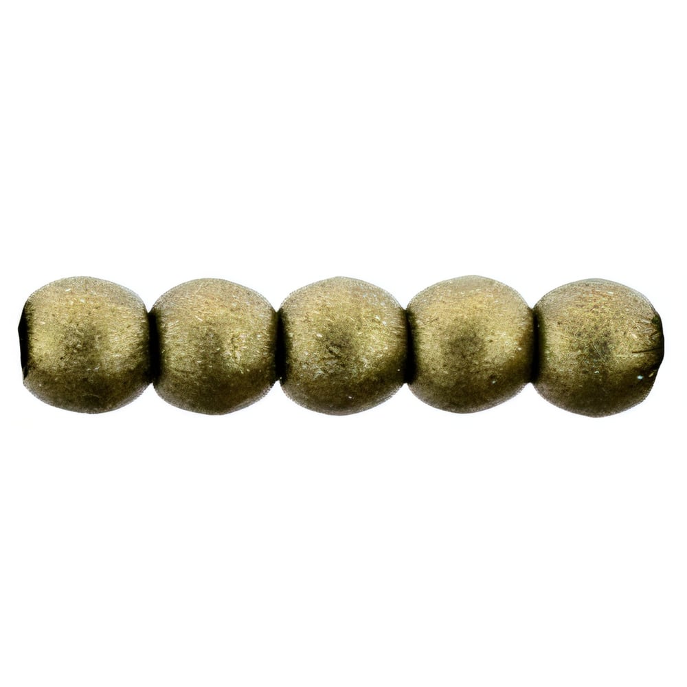 Czech Round Beads 2mm Metallic Suede - Gold