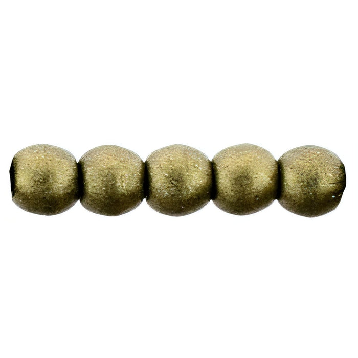 Czech Round Beads 2mm Metallic Suede - Gold
