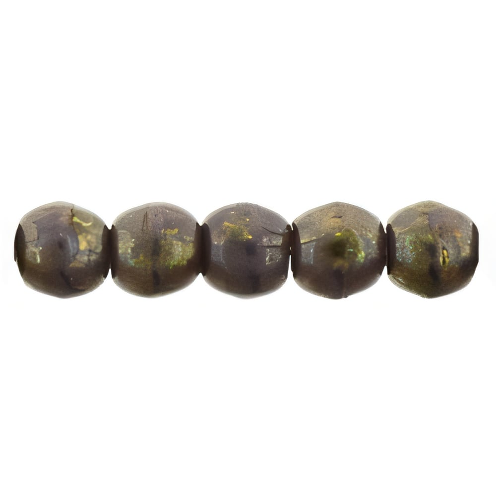 Czech Round Beads 2mm Opaque Purple - Bronze Picasso