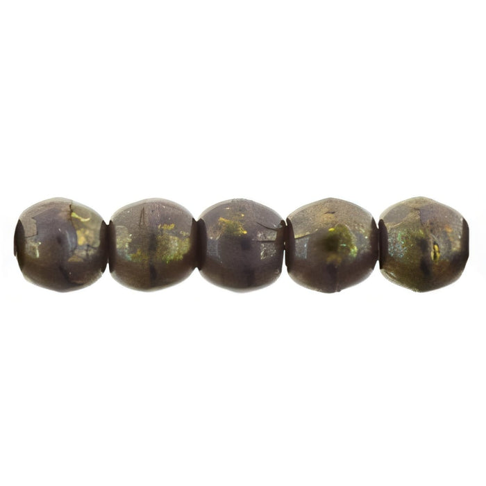 Czech Round Beads 2mm Opaque Purple - Bronze Picasso