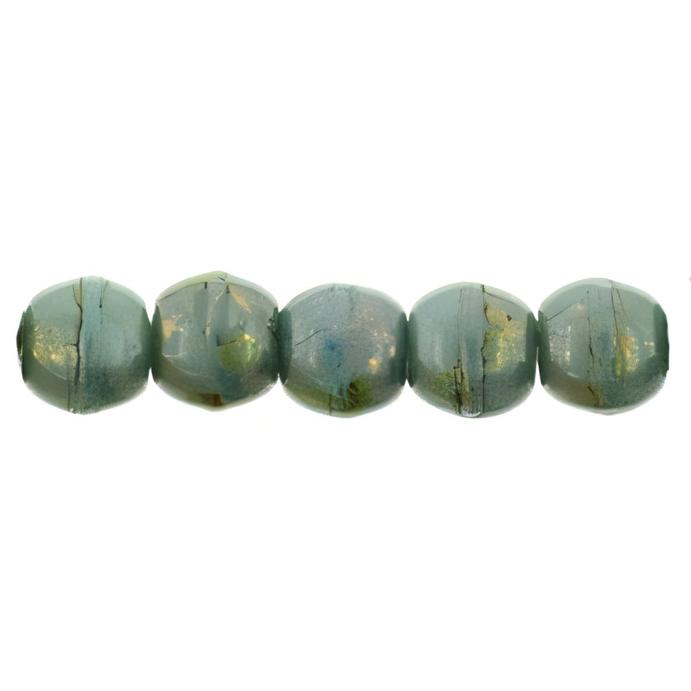 Czech Round Beads 2mm Turquoise - Bronze Picasso