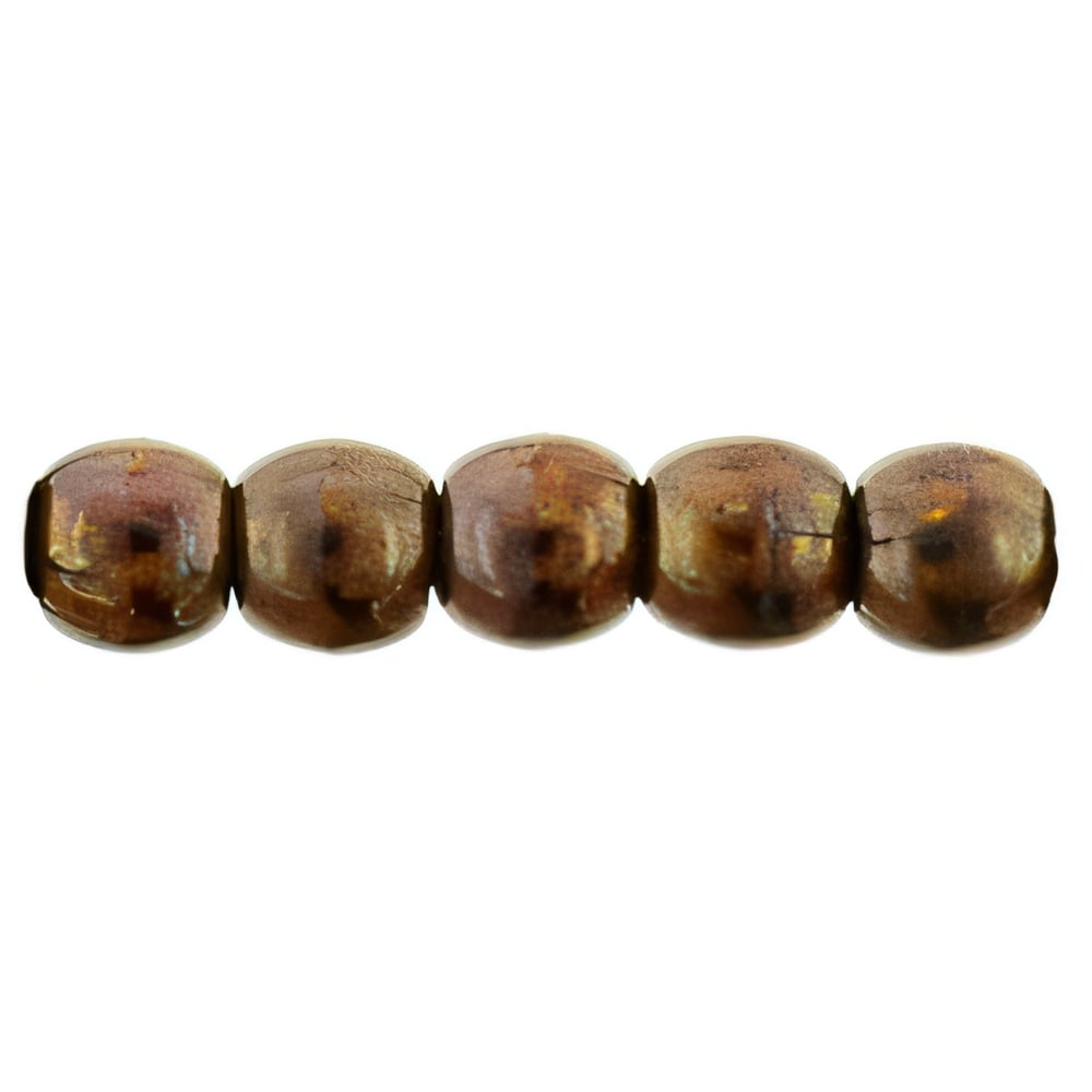 Czech Round Beads 2mm Opaque Red - Bronze Picasso