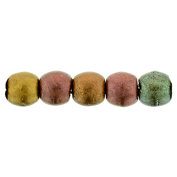 Czech Round Beads 2mm Matte - Metallic Bronze Iris